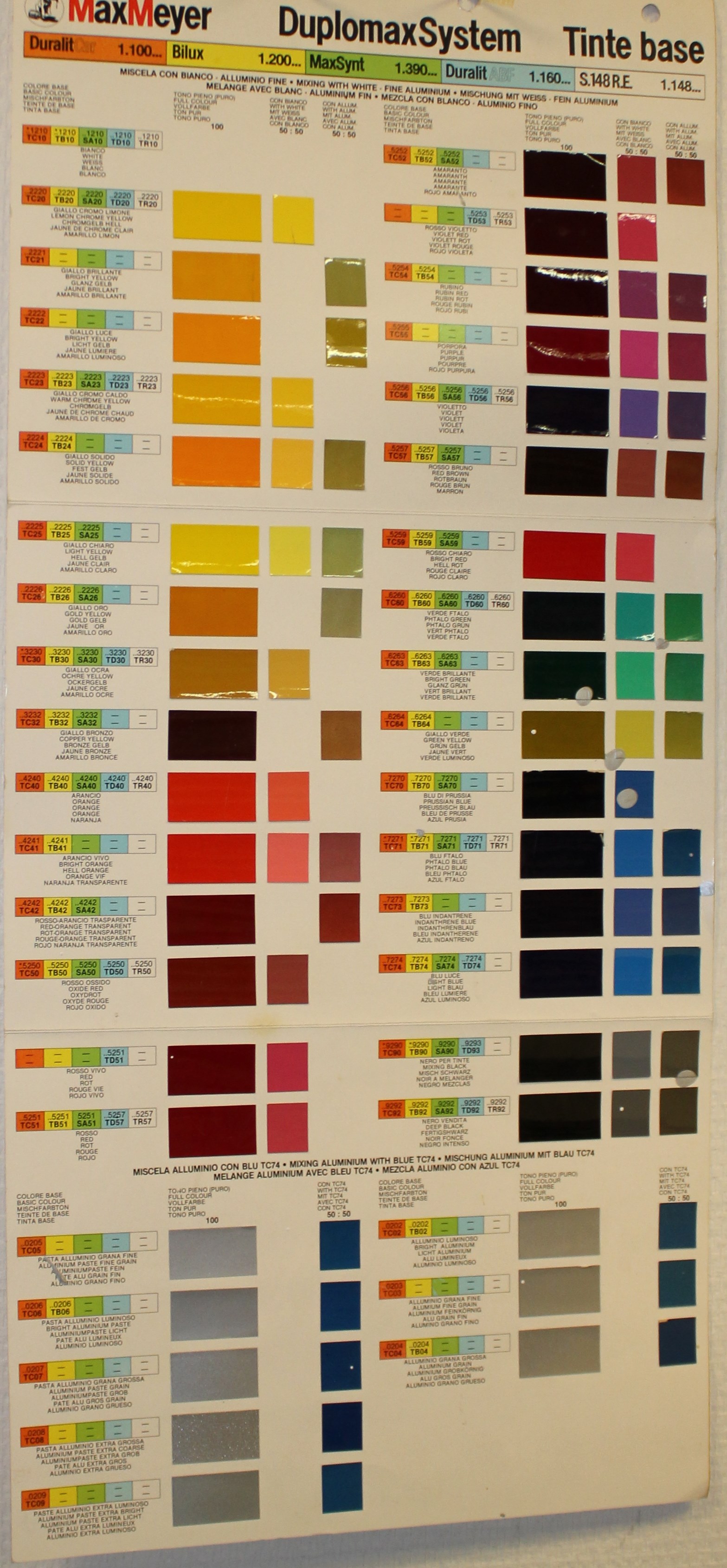 Max Meyer Paint Colour Chart
